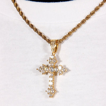 18k Gold  Micro-inlay Aaa Cz Cross Pendant ZUU KING